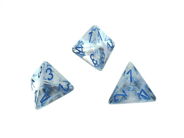 Chessex D4 Dice Borealis Polyhedral Icicle/light blue Luminary d4