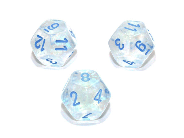 Chessex D12 Dice Borealis Polyhedral Icicle/light blue Luminary d12