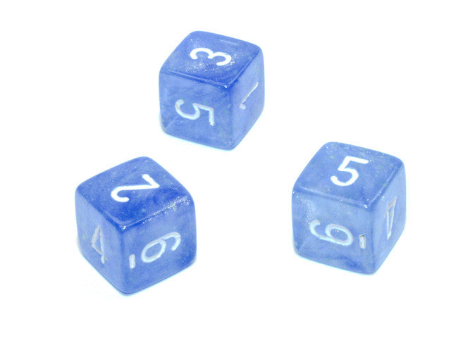 Chessex D6 Dice Borealis Polyhedral Sky Blue/white Luminary d6 w/#s