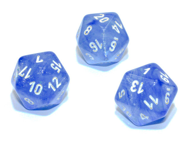 Chessex D20 Dice Borealis Polyhedral Sky Blue/white Luminary d20