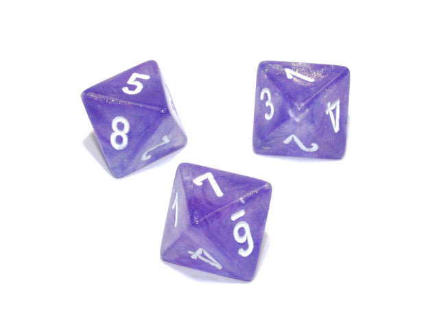 Chessex D8 Dice Borealis Polyhedral Purple/white Luminary d8