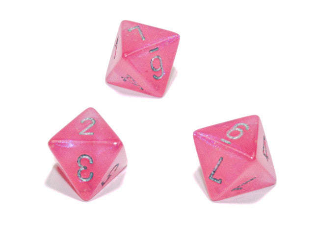 Chessex D8 Dice Borealis Polyhedral Pink/silver Luminary d8