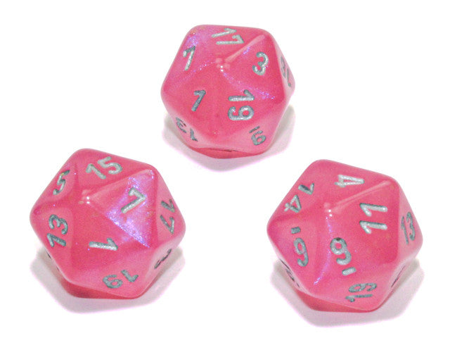 Chessex D20 Dice Borealis Polyhedral Pink/silver Luminary d20
