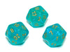 Chessex D20 Dice Borealis Polyhedral Teal/gold Luminary d20