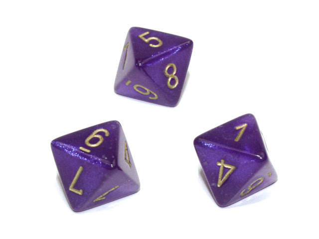 Chessex D8 Dice Borealis Polyhedral Royal Purple/gold Luminary d8