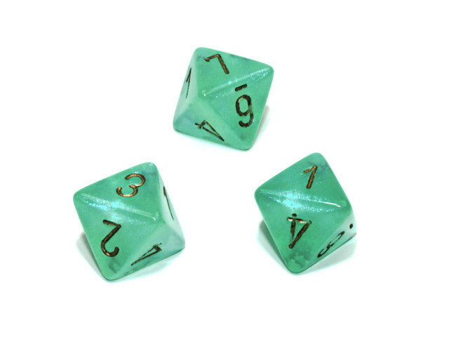 Chessex D8 Dice Borealis Polyhedral Light Green/gold Luminary d8