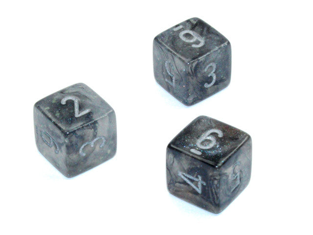 Chessex D6 Dice Borealis Polyhedral Light Smoke/silver Luminary d6 w/#s