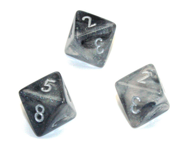 Chessex D8 Dice Borealis Polyhedral Light Smoke/silver Luminary d8