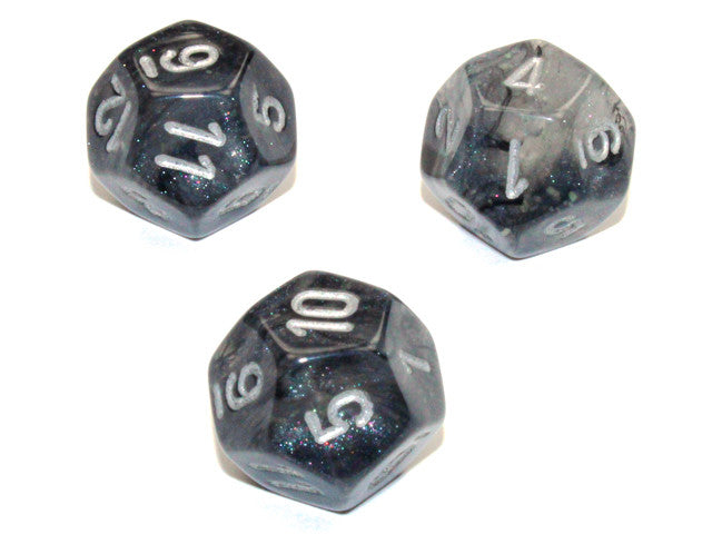 Chessex D12 Dice Borealis Polyhedral Light Smoke/silver Luminary d12