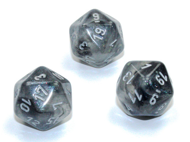 Chessex D20 Dice Borealis Polyhedral Light Smoke/silver Luminary d20