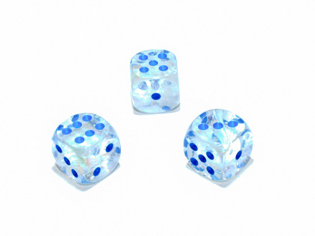 Chessex D6 Dice Borealis 12mm w/pips Icicle/light blue Luminary d6