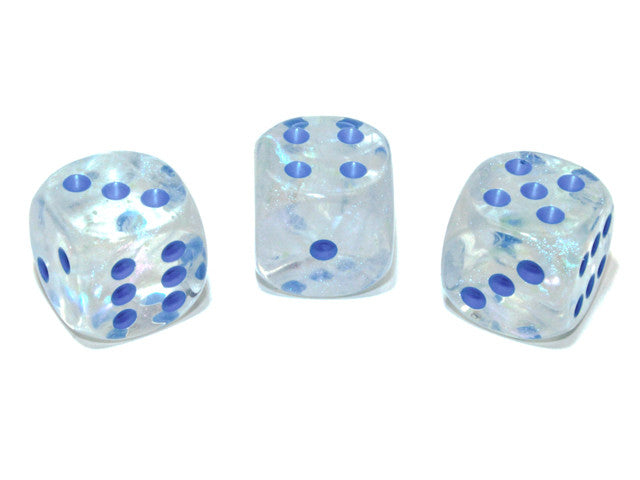 Chessex D6 Dice Borealis 16mm w/pips Icicle/light blue Luminary d6