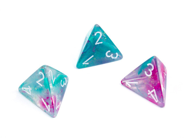 Chessex D4 Dice Nebula Polyhedral Wisteria/white Luminary d4