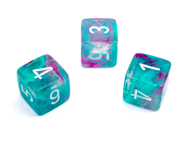 Chessex D6 Dice Nebula Polyhedral Wisteria/white Luminary d6