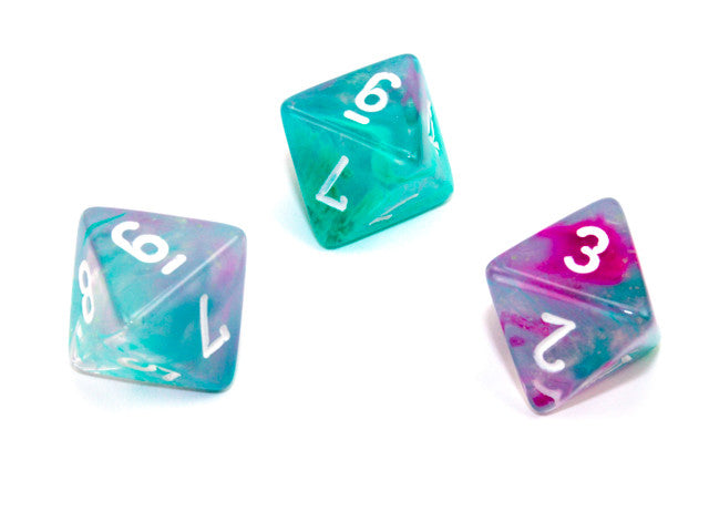 Chessex D8 Dice Nebula Polyhedral Wisteria/white Luminary d8