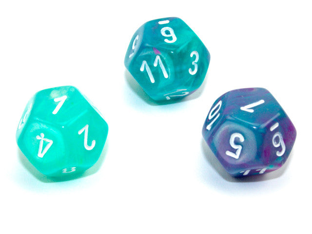 Chessex D12 Dice Nebula Polyhedral Wisteria/white Luminary d12