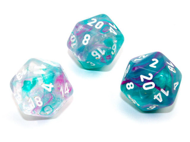 Chessex D20 Dice Nebula Polyhedral Wisteria/white Luminary d20