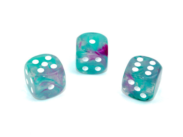 Chessex D6 Dice Nebula 16mm w/pips Wisteria/white Luminary d6