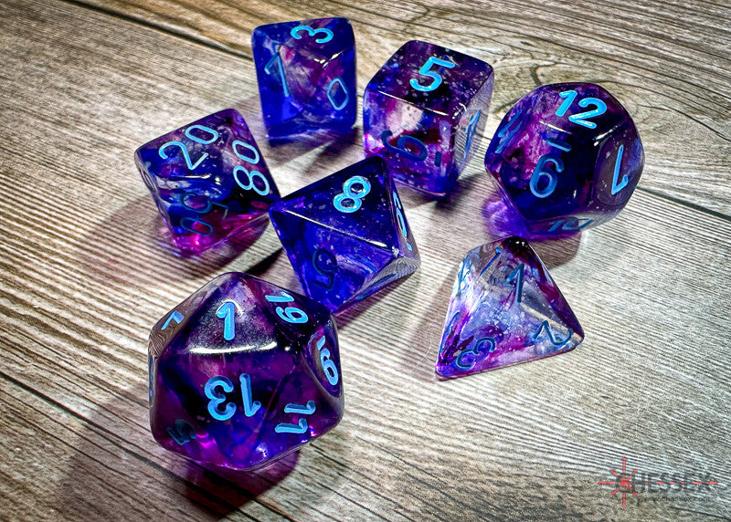 Chessex D7-Die Set Nebula Polyhedral Nocturnal/blue Luminary 7-Die Set