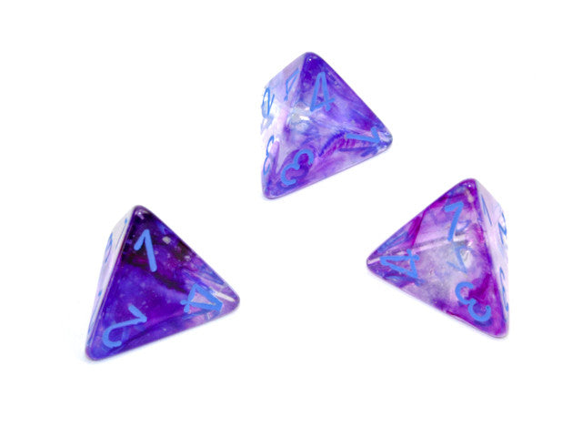 Chessex D4 Dice Nebula Polyhedral Nocturnal/blue Luminary d4