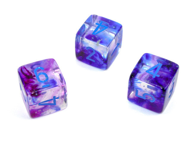 Chessex D6 Dice Nebula Polyhedral Nocturnal/blue Luminary d6