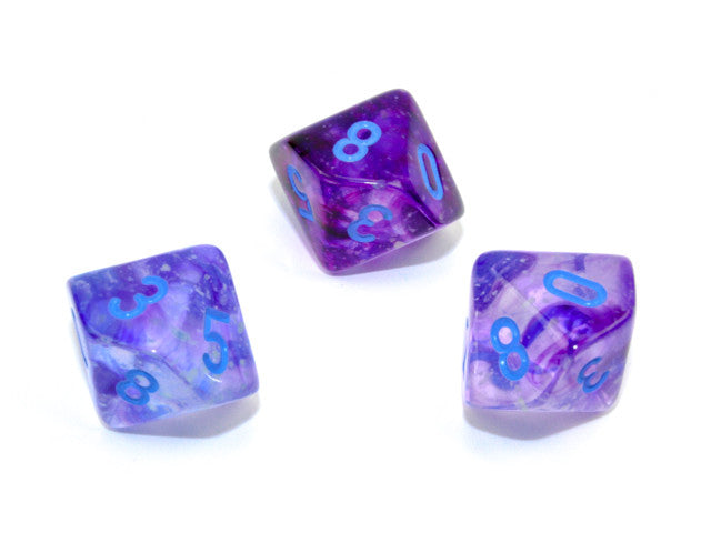 Chessex D10 Dice Nebula Polyhedral Nocturnal/blue Luminary d10