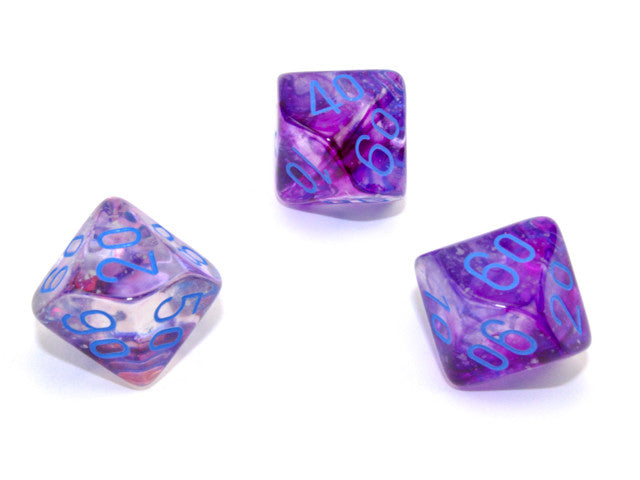 Chessex Tens 10 Dice Nebula Polyhedral Nocturnal/blue Luminary Tens 10