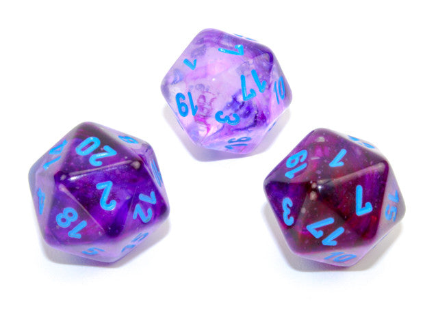 Chessex D20 Dice Nebula Polyhedral Nocturnal/blue Luminary d20