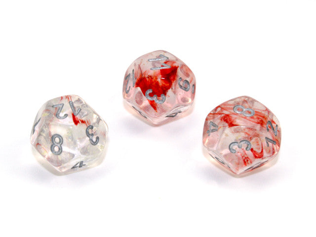 Chessex D12 Dice Nebula Polyhedral Red/silver Luminary d12
