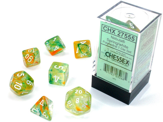 Chessex D7-Die Set Nebula Polyhedral Spring/white Luminary 7-Die Set