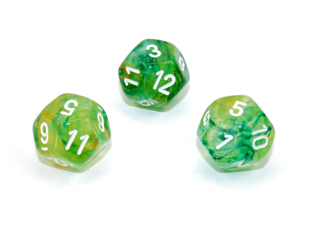 Chessex D12 Dice Nebula Polyhedral Spring/white Luminary d12