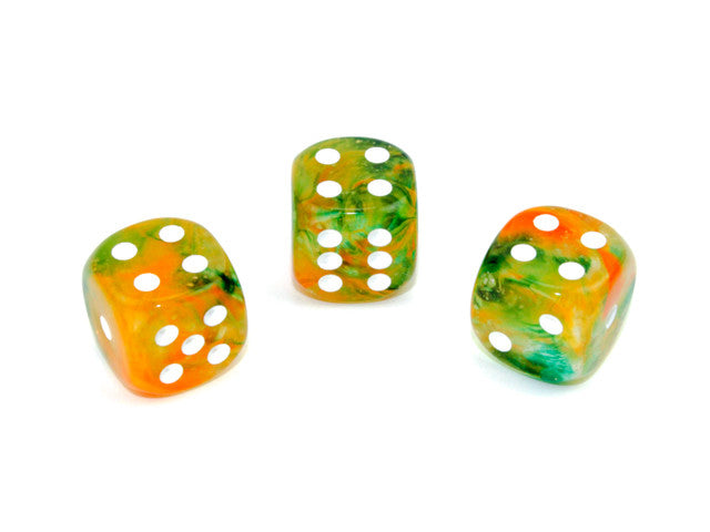Chessex D6 Dice Nebula 16mm w/pips Spring/white Luminary d6