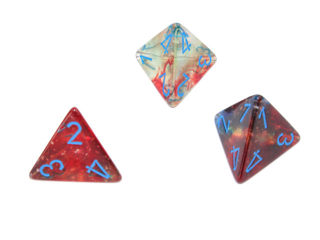 Chessex D4 Dice Nebula Polyhedral Primary/blue Luminary d4