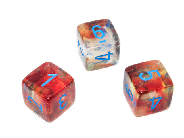 Chessex D6 Dice Nebula Polyhedral Primary/blue Luminary d6