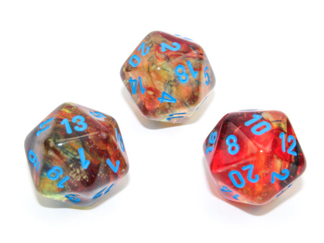 Chessex D20 Dice Nebula Polyhedral Primary/blue Luminary d20