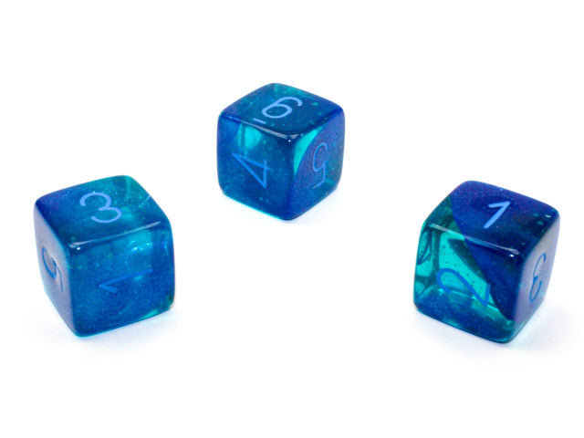Chessex D6 Dice Gemini Polyhedral Blue-Blue/light blue Luminary d6