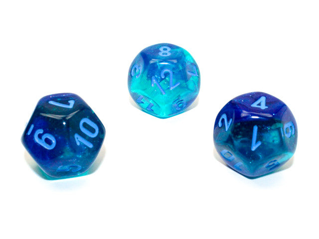 Chessex D12 Dice Gemini Polyhedral Blue-Blue/light blue Luminary d12
