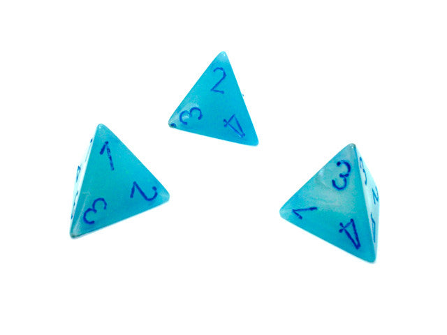 Chessex D4 Dice Gemini Polyhedral Pearl Turquoise-White/blue Luminary d4
