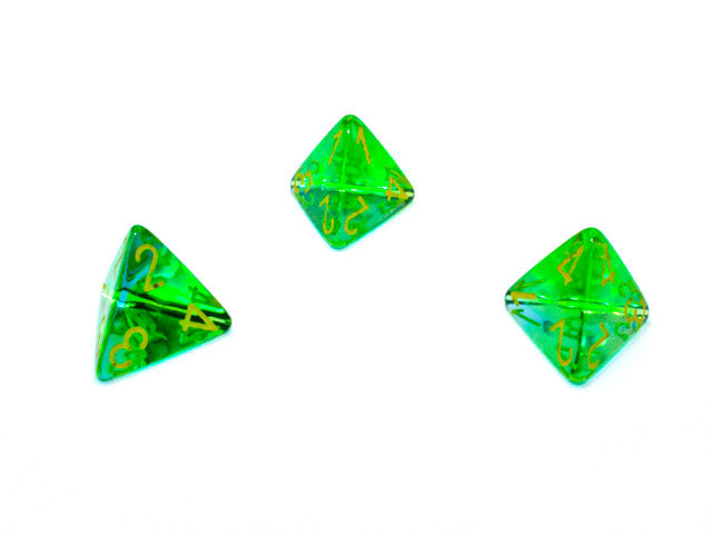 Chessex D4 Dice Gemini Polyhedral Translucent Green-Teal/yellow d4