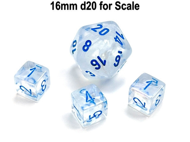 Chessex D6 Dice Borealis Mini-Polyhedral Icicle/light blue Luminary d6