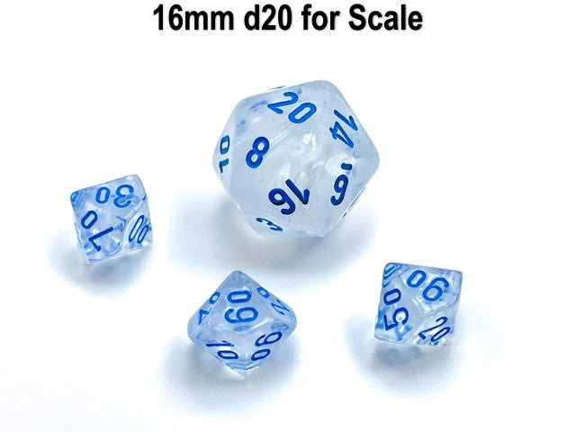 Chessex Tens 10 Dice Borealis Mini-Polyhedral Icicle/light blue Luminary Tens 10