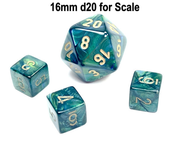 Chessex D6 Dice Scarab Mini-Polyhedral Jade/gold d6