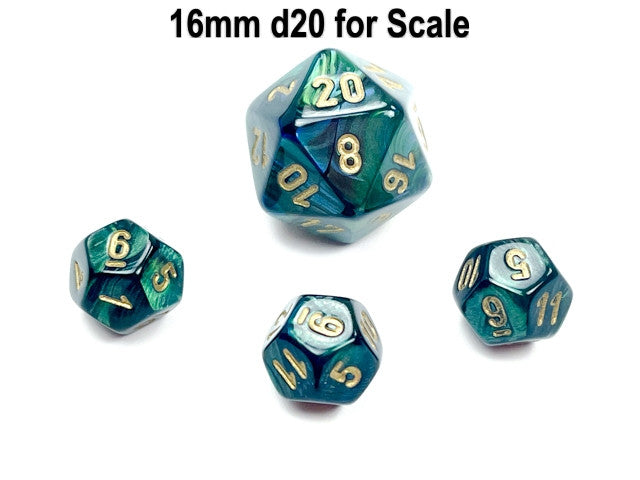 Chessex D12 Dice Scarab Mini-Polyhedral Jade/gold d12