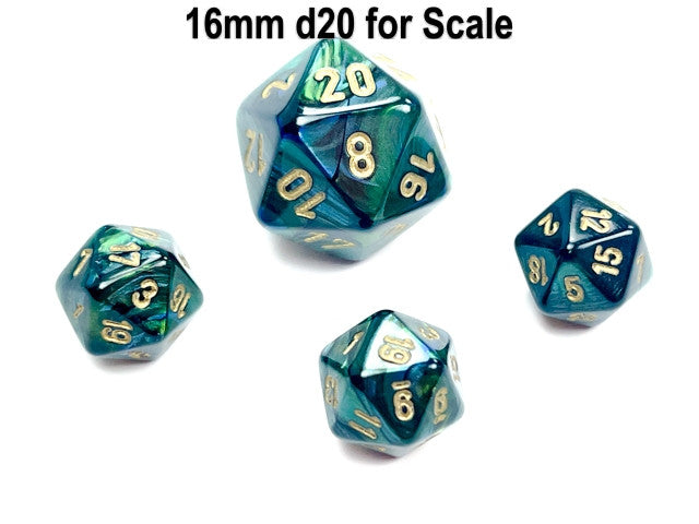 Chessex D20 Dice Scarab Mini-Polyhedral Jade/gold d20