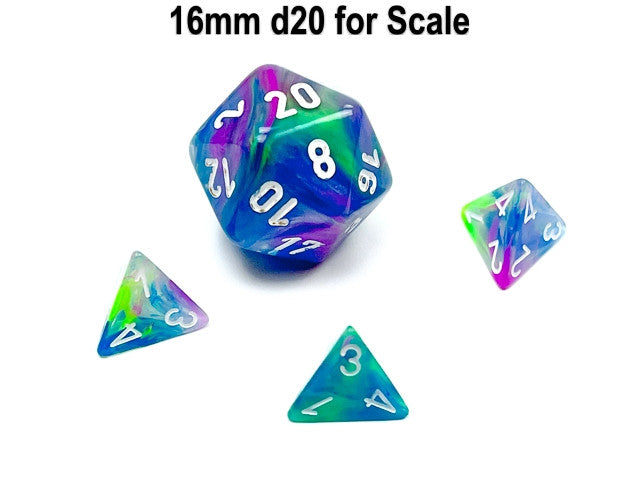 Chessex D4 Dice Festive Mini-Polyhedral Waterlily/white d4