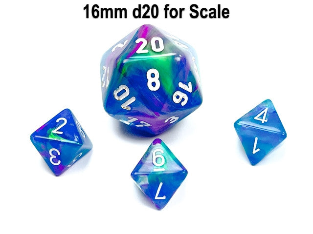 Chessex D8 Dice Festive Mini-Polyhedral Waterlily/white d8