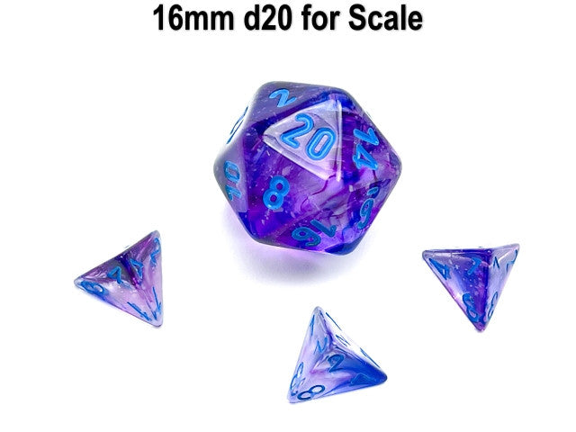 Chessex D4 Dice Nebula Mini-Polyhedral Nocturnal/blue Luminary d4