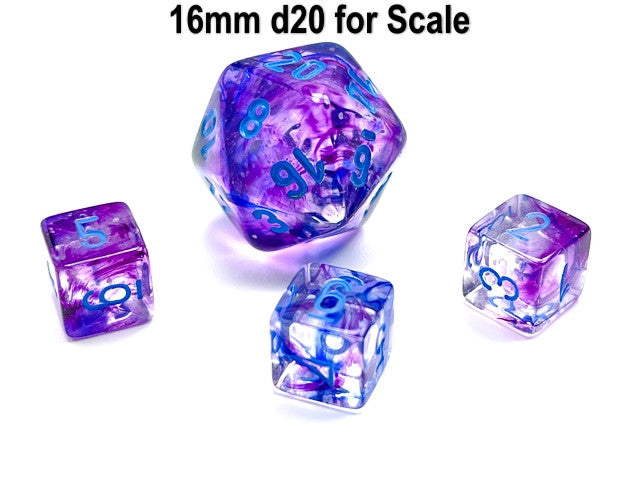 Chessex D6 Dice Nebula Mini-Polyhedral Nocturnal/blue Luminary d6