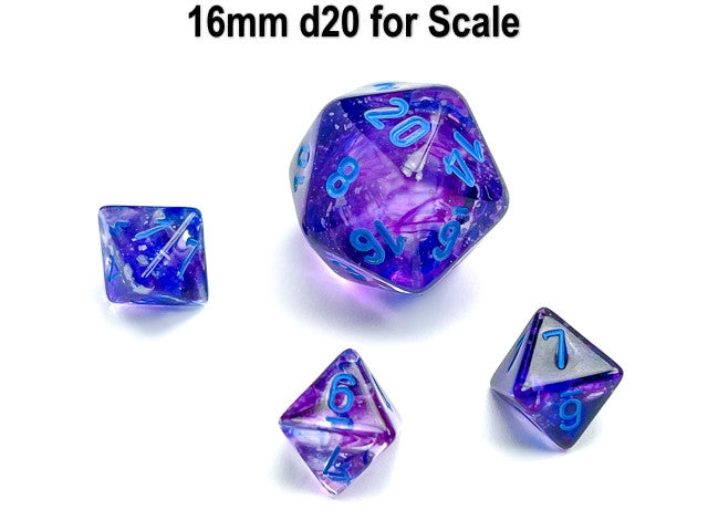 Chessex D8 Dice Nebula Mini-Polyhedral Nocturnal/blue Luminary d8