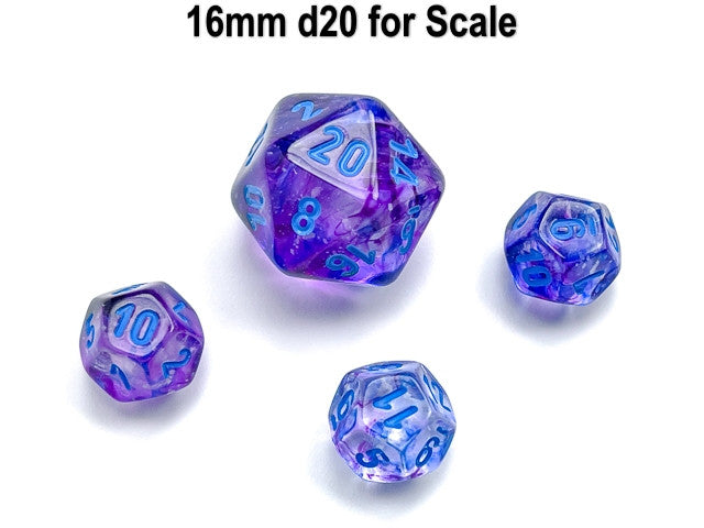 Chessex D12 Dice Nebula Mini-Polyhedral Nocturnal/blue Luminary d12